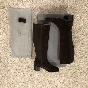 NEW Aquatalia Dark Brown Suede Ladies Tall Boots Size 9